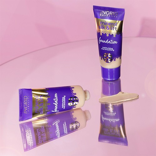 Zdjęcie produktu - 2 INGRID Mineral Silk & Lift Podkład nawilżająco-wygładzający 029 Porcelain, 30ml