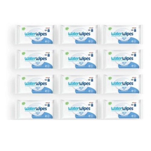 Miniaturka artykułu - #1 WaterWipes BIO Chusteczki nawilżane wodne, 12x 60szt.