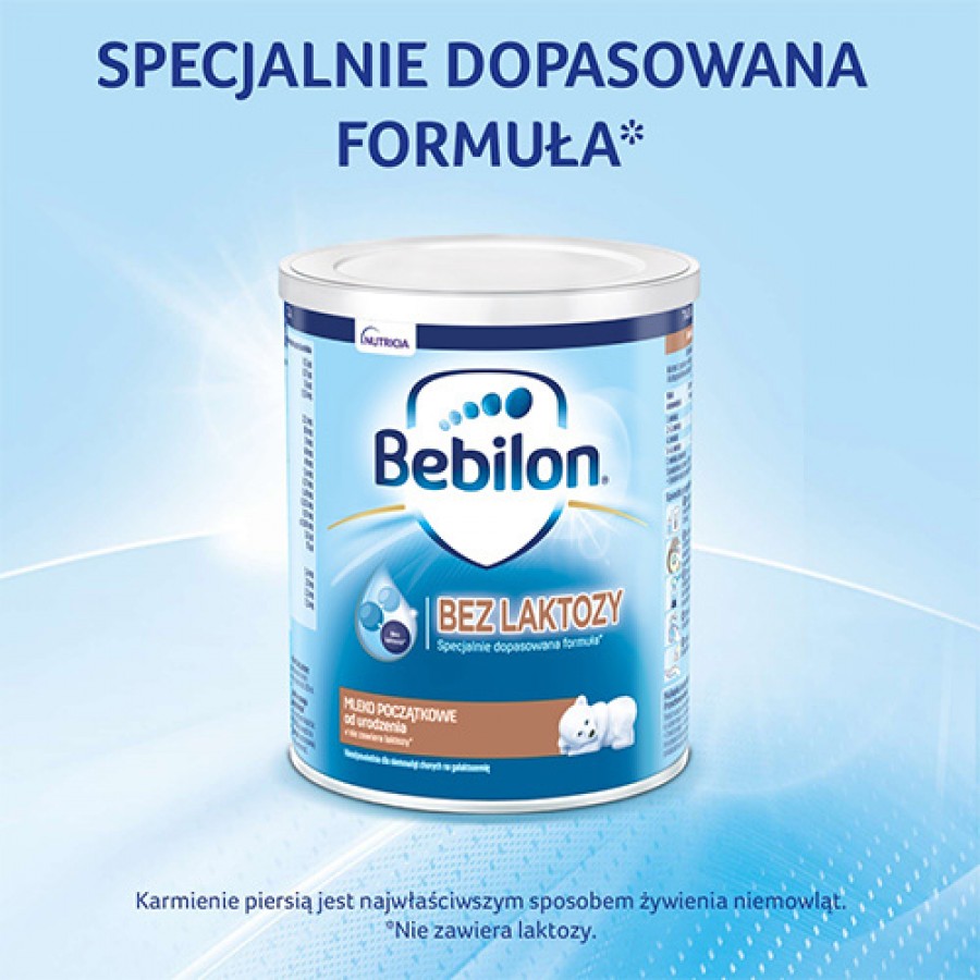 Miniaturka artykułu - #0 BEBILON Bez laktozy Mleko początkowe dla niemowląt od urodzenia, 400 g