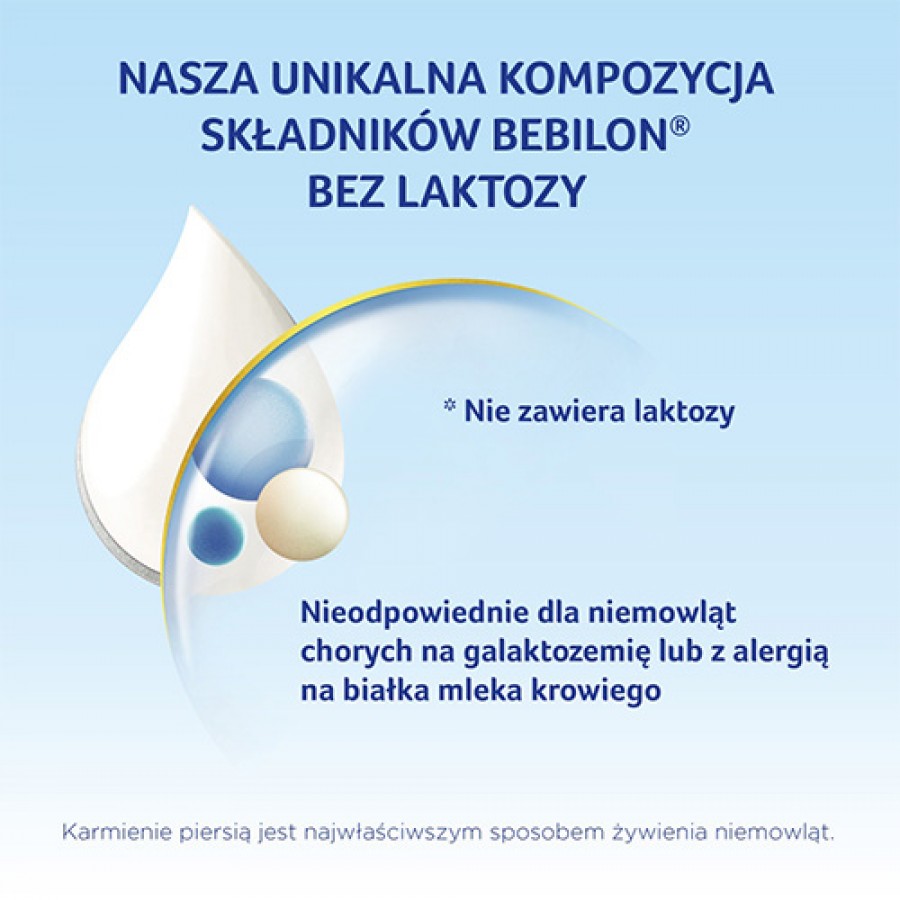 Miniaturka artykułu - #1 BEBILON Bez laktozy Mleko początkowe dla niemowląt od urodzenia, 400 g