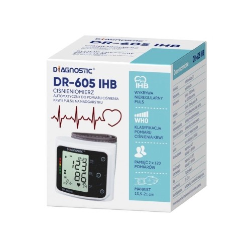 Miniaturka artykułu - #0 DIAGNOSTIC DR-605 IHB - ciśnieniomierz nadgarstkowy