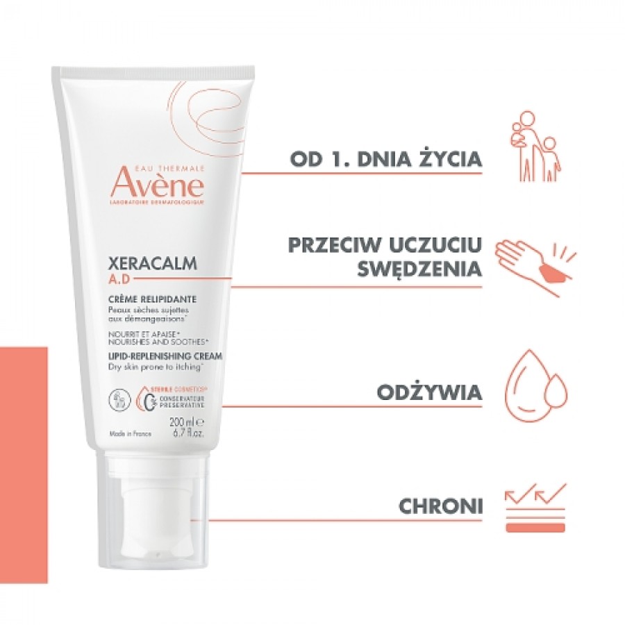 Zdjęcie produktu - 0 AVENE XERACALM A.D Krem uzupełniający lipidy, 200ml