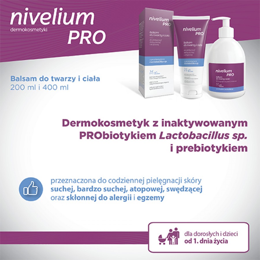 Miniaturka artykułu - #0 NIVELIUM PRO Łagodzący balsam do twarzy i ciała, 400 ml