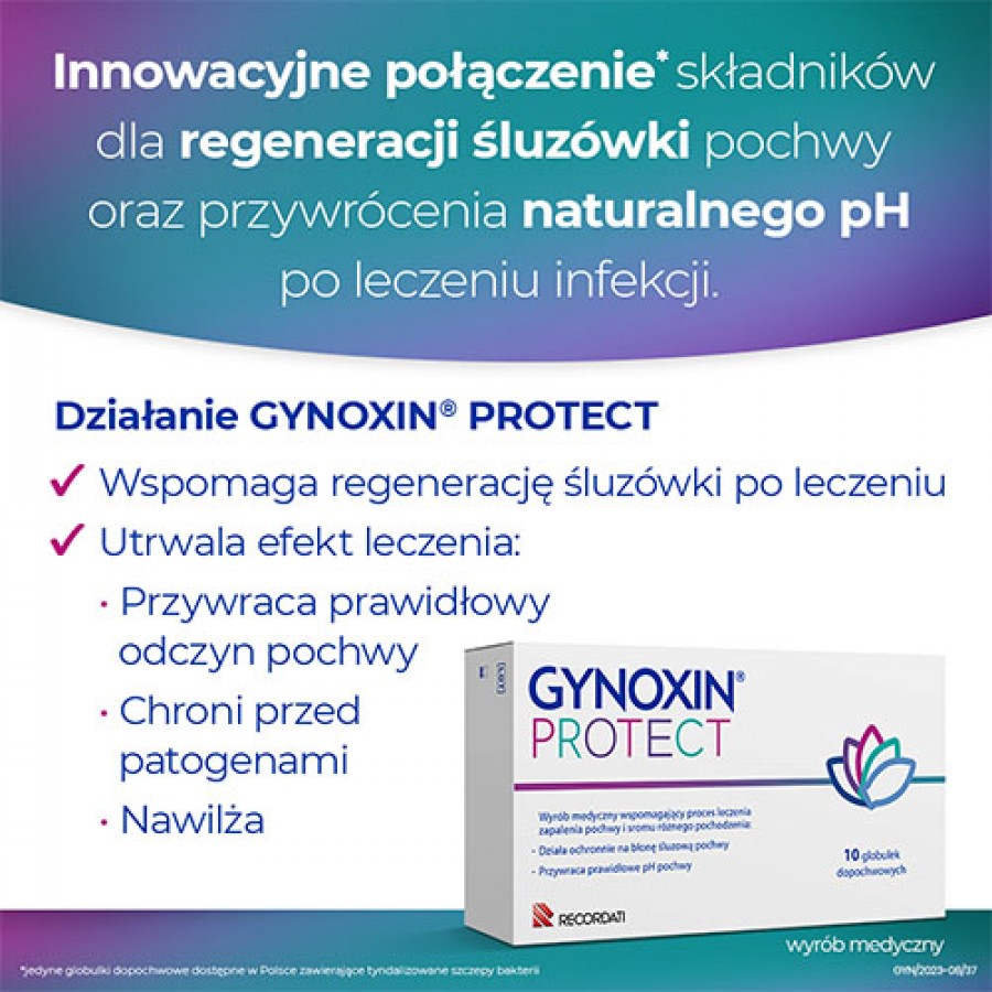Miniaturka artykułu - #1 Gynoxin Protect, 10 globulek dopochwowych