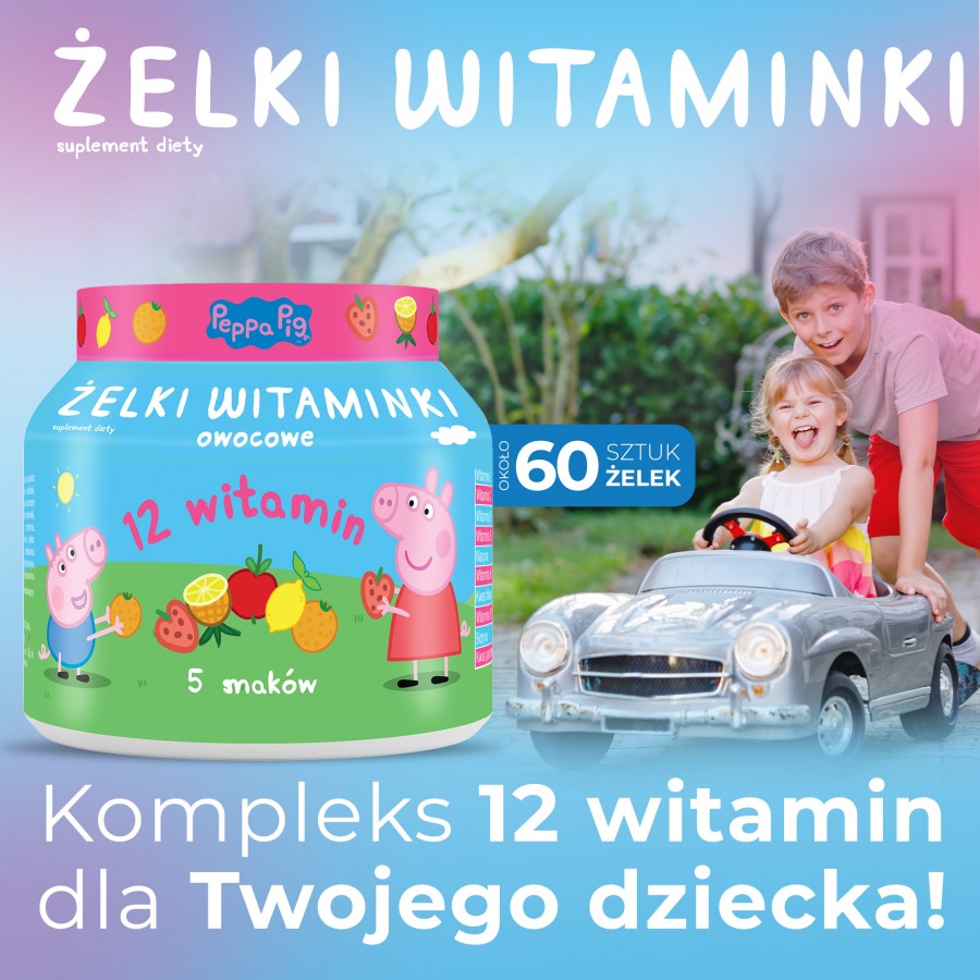 Miniaturka artykułu - #0 DOMOWA APTECZKA Żelki witaminki świnka Peppa, 180g
