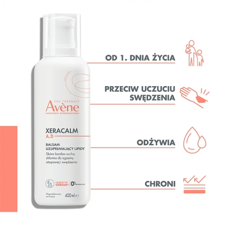 Zdjęcie produktu - 0 AVENE XeraCalm A.D Balsam uzupełniający lipidy, 400ml