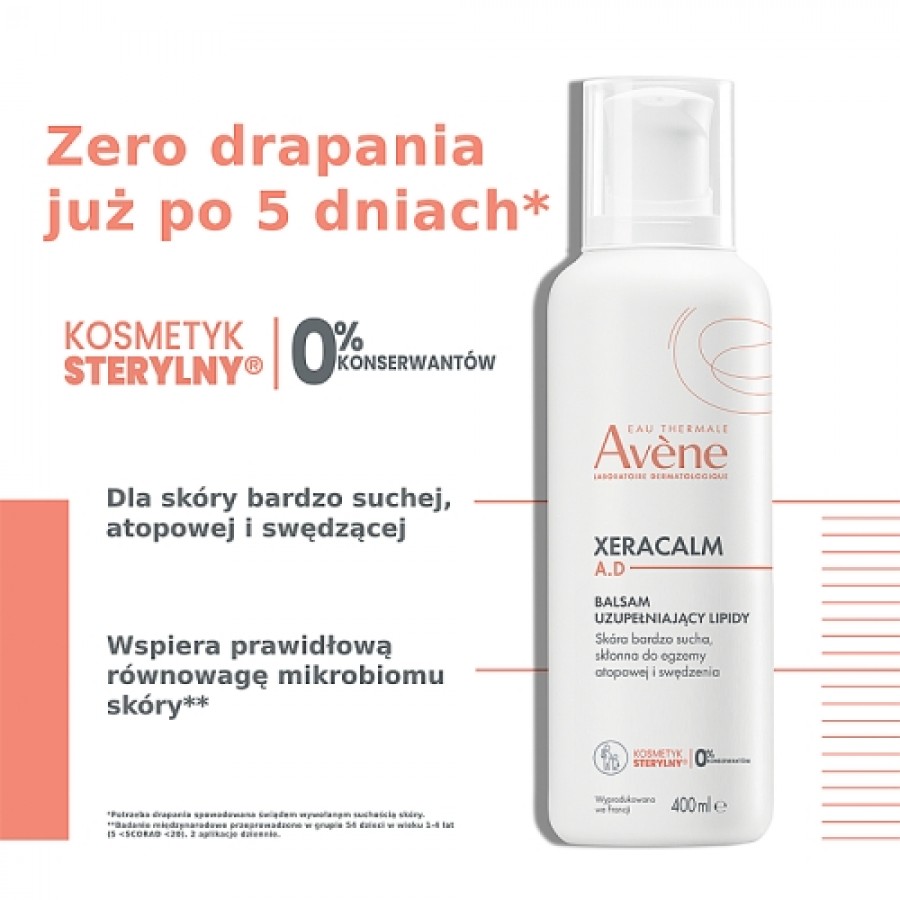 Zdjęcie produktu - 1 AVENE XeraCalm A.D Balsam uzupełniający lipidy, 400ml