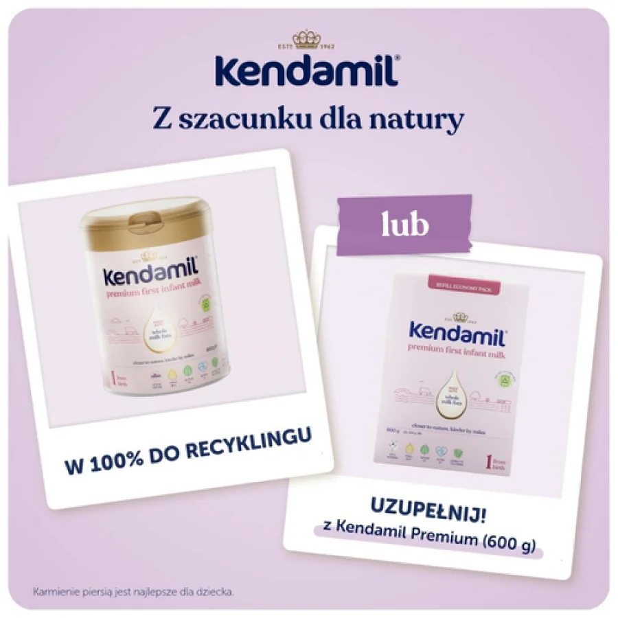 #5 – Kendamil Premium 1 Mleko początkowe dla niemowląt od urodzenia, 800 g