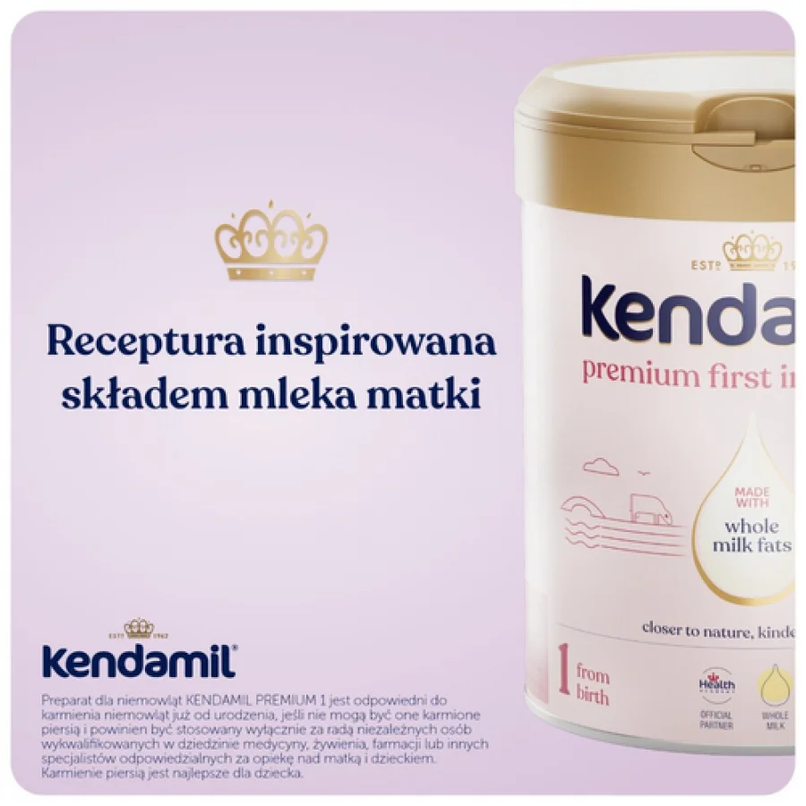 #1 – Kendamil Premium 1 Mleko początkowe dla niemowląt od urodzenia, 800 g