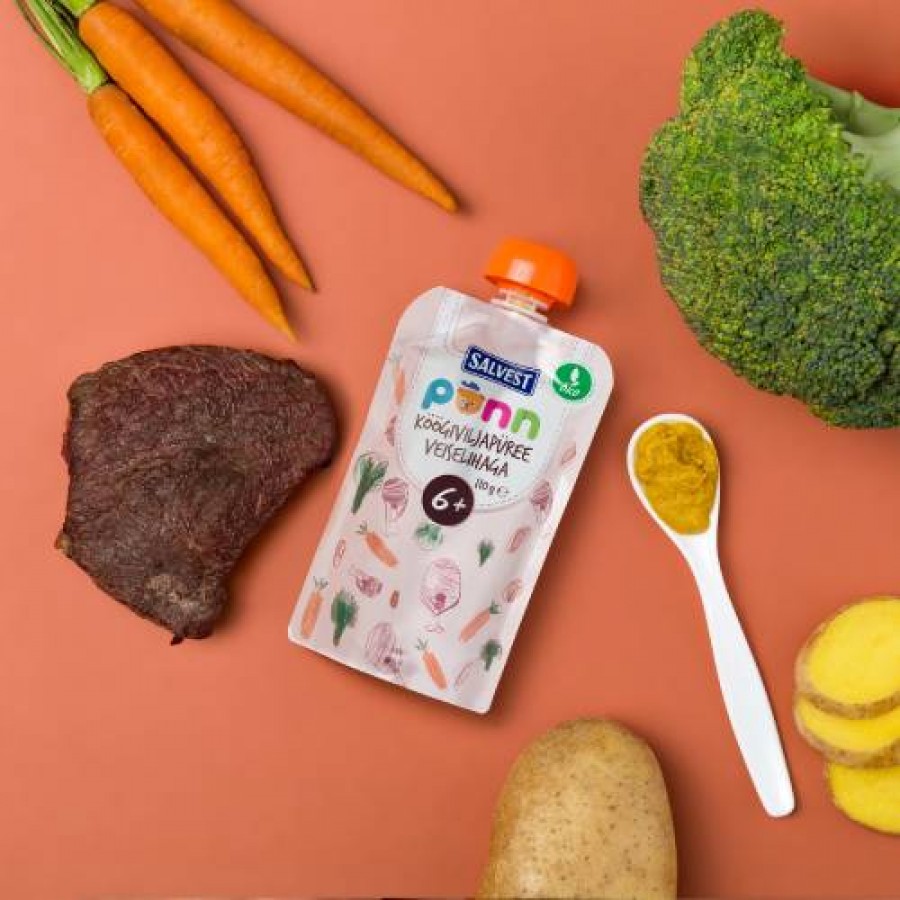Zdjęcie produktu - 2 SALVEST P&Otilde;NN BIO Wołowina z puree warzywnym, 100g