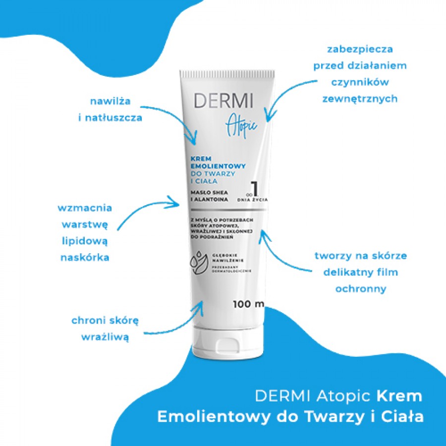 Miniaturka artykułu - #0 Dermi Atopic Krem emolientowy do twarzy i ciała, 100ml