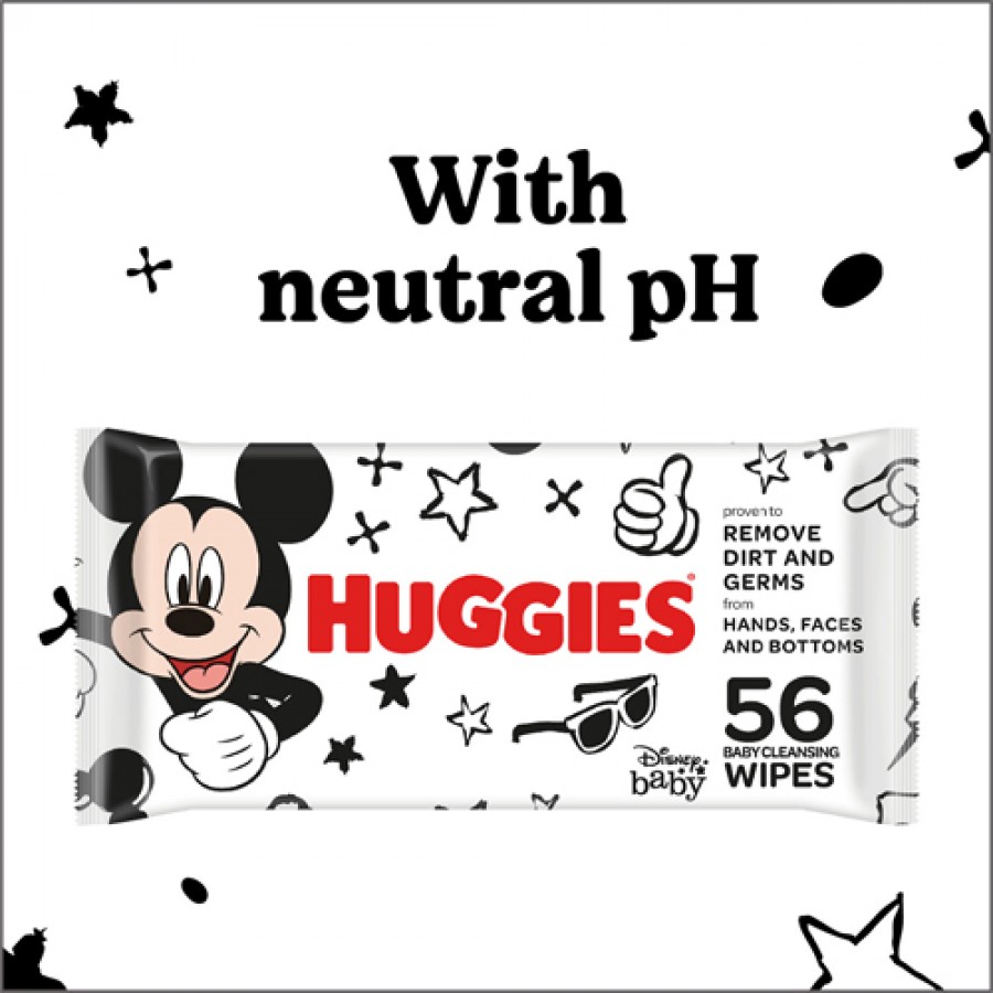 #4 – HUGGIES Chusteczki nawilżane Baby Wipes Mickey Mouse, 56 szt.