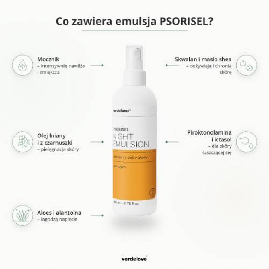 Miniaturka artykułu - #1 PSORISEL Zestaw dermokosmetyk&oacute;w do pielęgnacji sk&oacute;ry głowy u os&oacute;b z objawami łuszczycy: Szampon, 200ml + Emulsja na noc, 200ml + Płyn do sk&oacute;ry głowy, 150ml