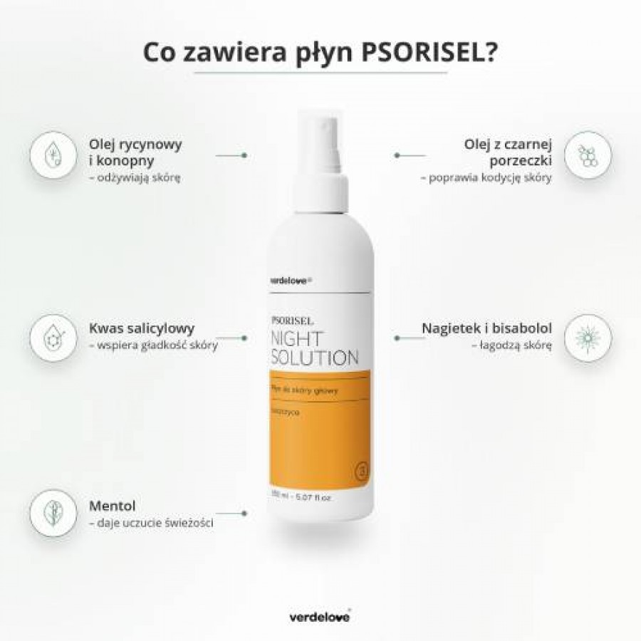 #3 – PSORISEL Zestaw dermokosmetyk&oacute;w do pielęgnacji sk&oacute;ry głowy u os&oacute;b z objawami łuszczycy: Szampon, 200ml + Emulsja na noc, 200ml + Płyn do sk&oacute;ry głowy, 150ml