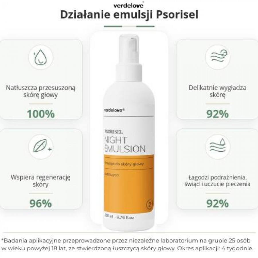 Miniaturka artykułu - #1 PSORISEL Emulsja do pielęgnacji sk&oacute;ry głowy u os&oacute;b z objawami łuszczycy na noc, 200ml