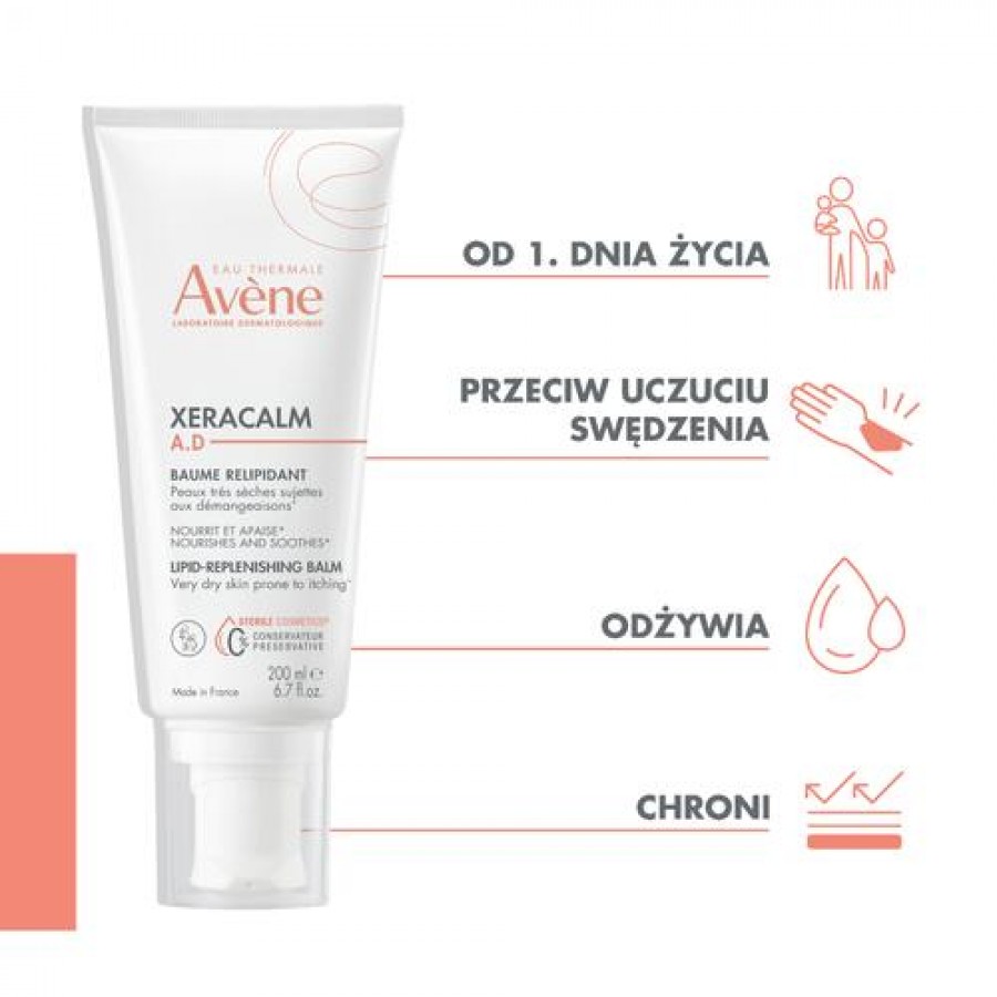Zdjęcie produktu - 1 AVENE XERACALM A.D Balsam uzupełniający lipidy, 200ml