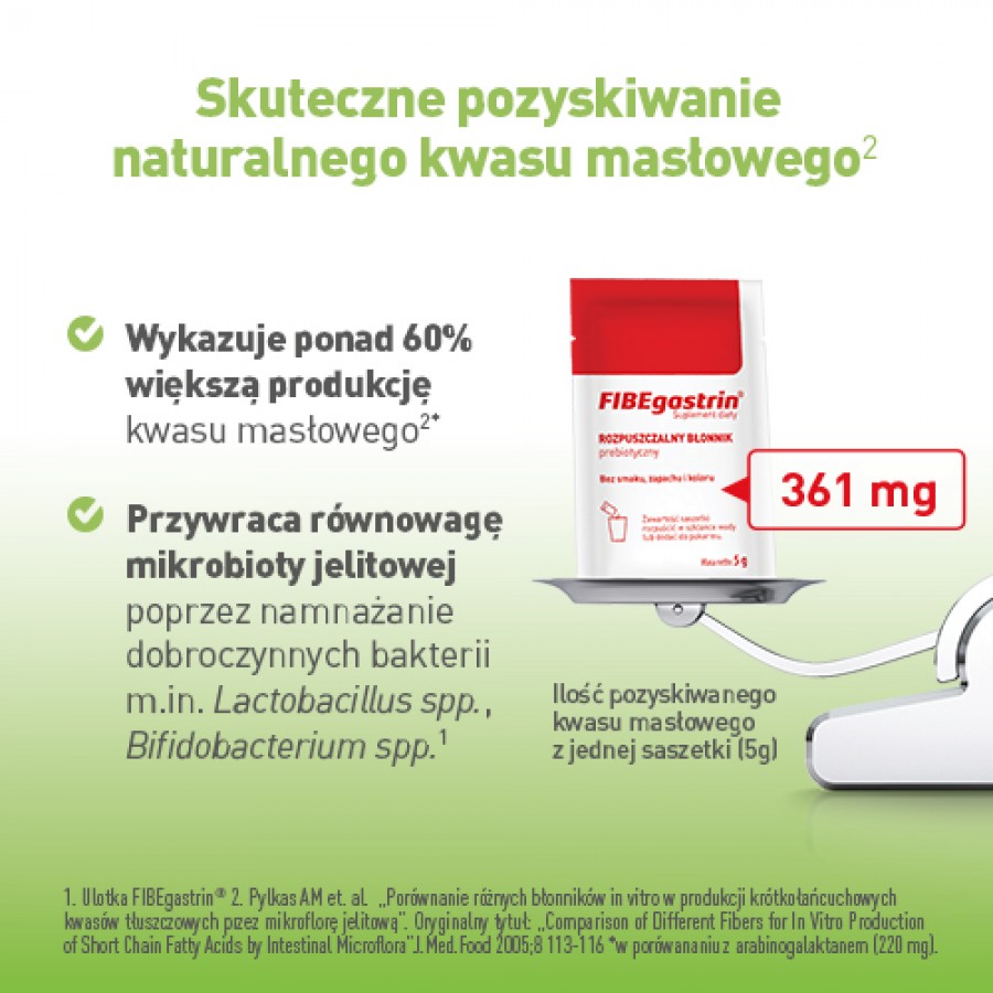 Miniaturka artykułu - #1 FIBEgastrin - Rozpuszczalny błonnik prebiotyczny, 15 saszetek