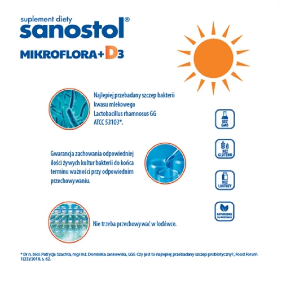 Miniaturka artykułu - #1 Sanostol Mikroflora + D3 krople dla dzieci i dorosłych, 8 ml