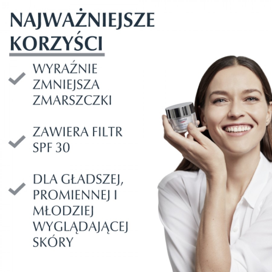 Miniaturka artykułu - #0 Eucerin Hyaluron Filler Przeciwzmarszczkowy krem do twarzy na dzień SPF30, 50ml