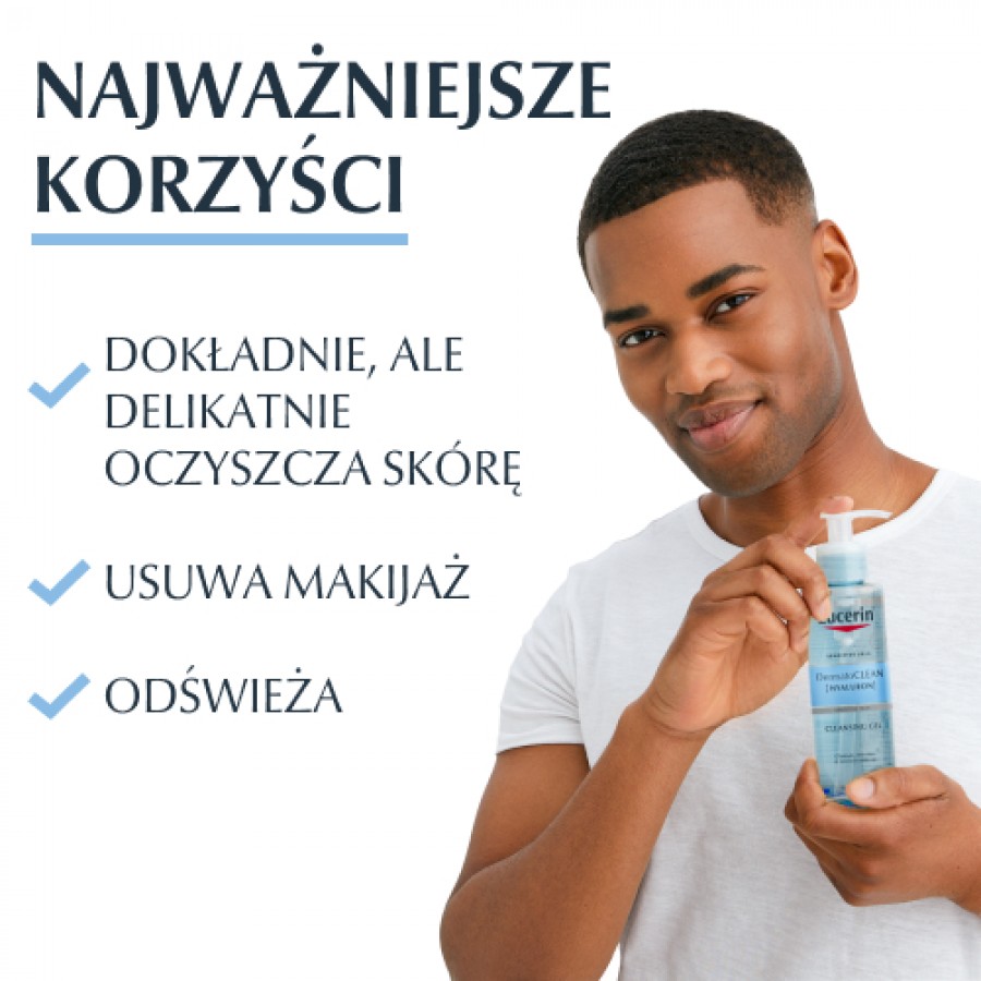 Miniaturka artykułu - #0 Eucerin DermatoClean Hyaluron Żel oczyszczający, 200 ml
