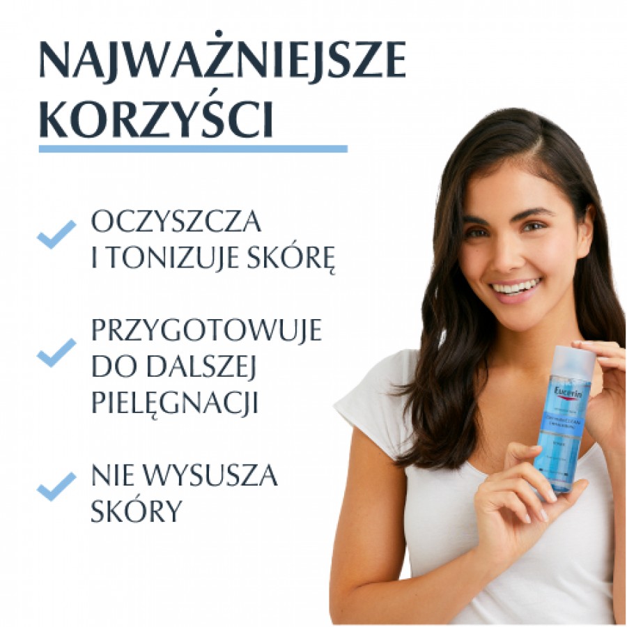 Miniaturka artykułu - #0 Eucerin DermatoClean Hyaluron Tonik oczyszczający, 200 ml