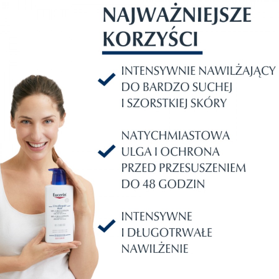 Miniaturka artykułu - #0 Eucerin UreaRepair Plus Emulsja z 10% mocznika, 400 ml