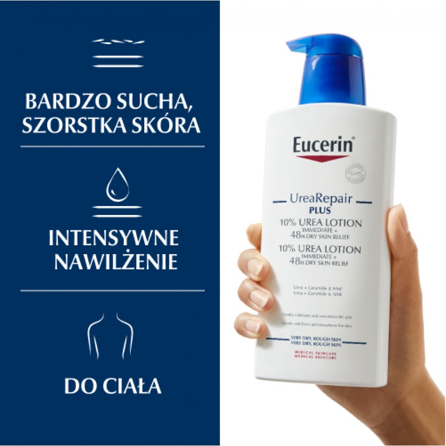 Miniaturka artykułu - #1 Eucerin UreaRepair Plus Emulsja z 10% mocznika, 400 ml