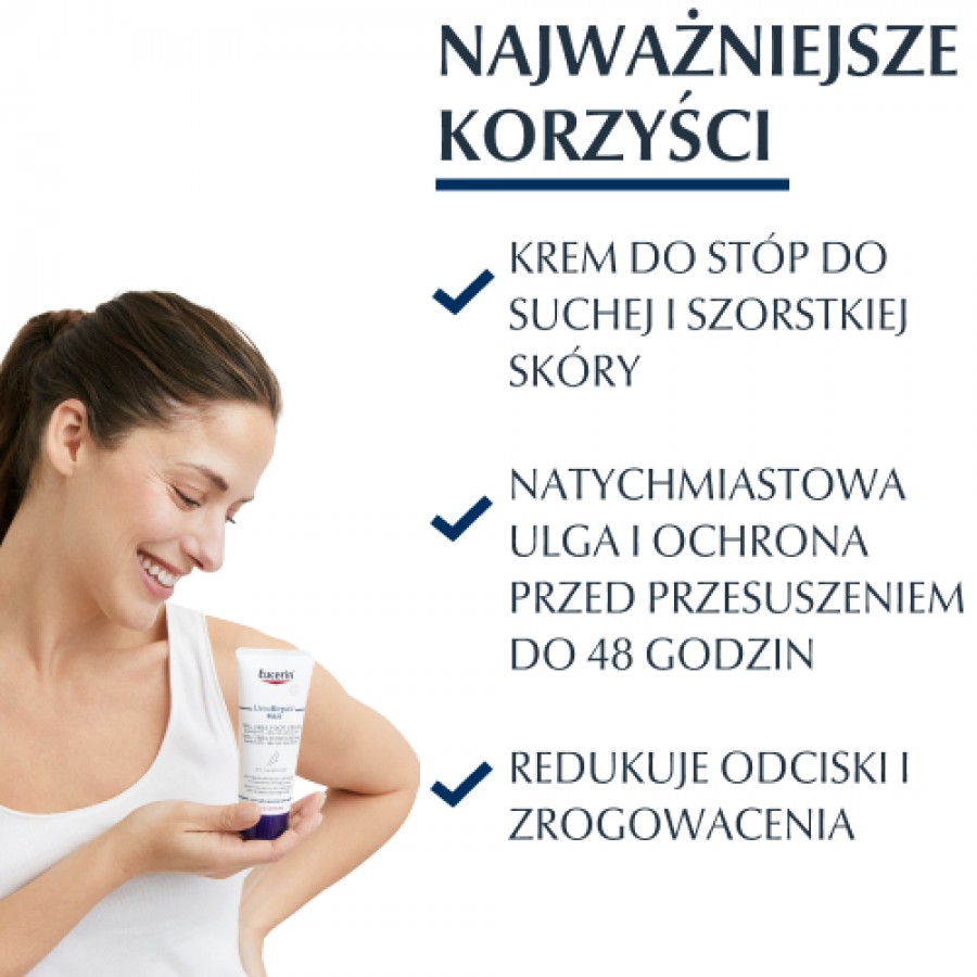 Miniaturka artykułu - #0 Eucerin UreaRepair Plus Krem do st&oacute;p 10% mocznika, 100 ml
