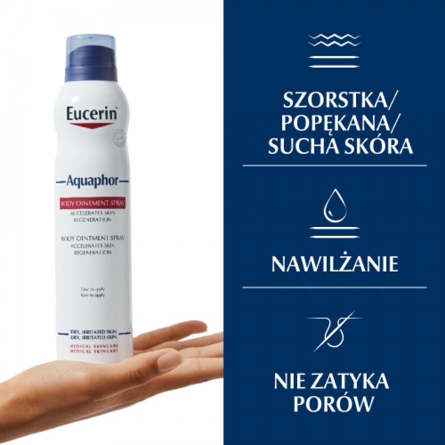Miniaturka artykułu - #1 Eucerin Aquaphor Maść w sprayu regenerująca, 250 ml