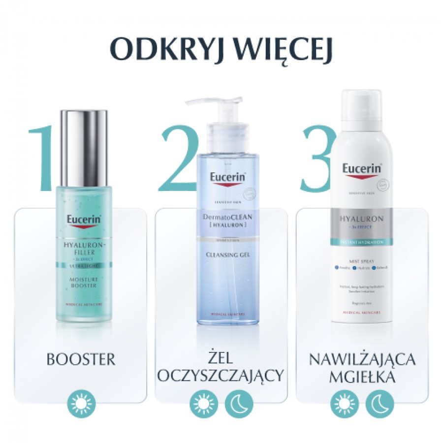 Zdjęcie produktu - 3 Eucerin Hyaluron-Filler Booster nawilżający na noc, 50 ml