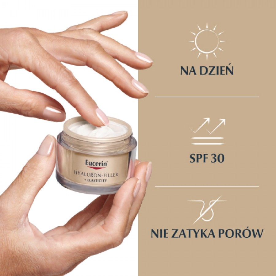 Miniaturka artykułu - #1 Eucerin Hyaluron-Filler + Elasticity Krem do twarzy SPF30 na dzień, 50 ml