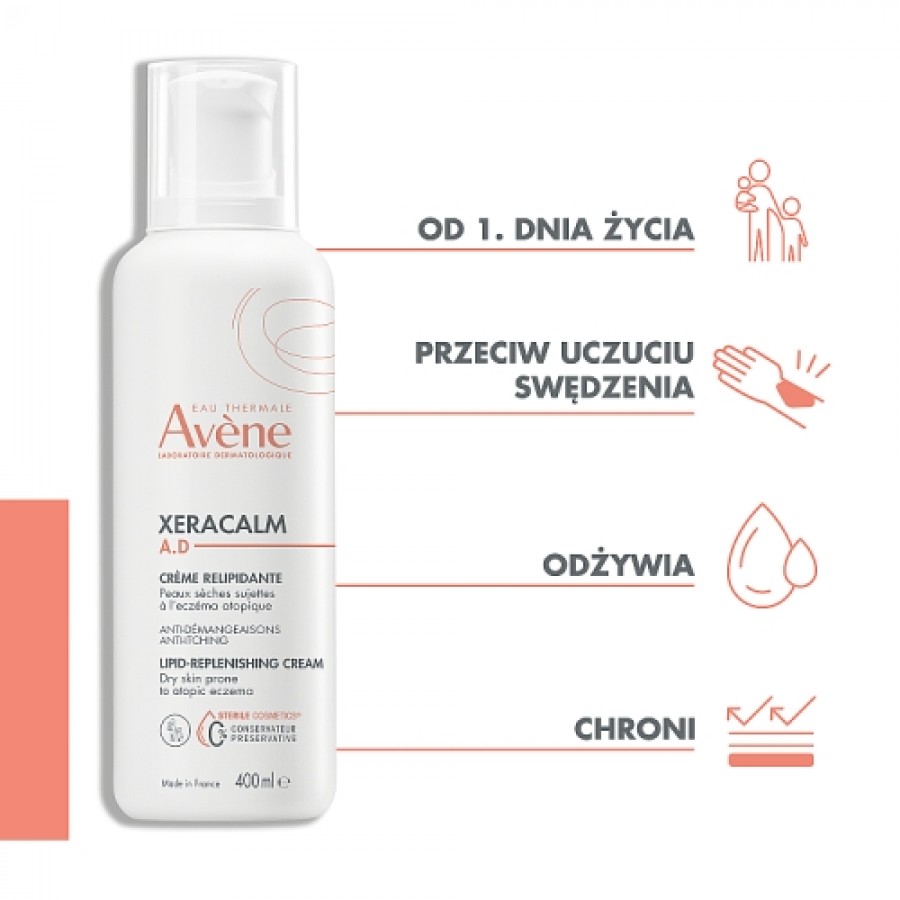 Miniaturka artykułu - #0 AVENE XeraCalm Krem uzupełniający lipidy, 400ml