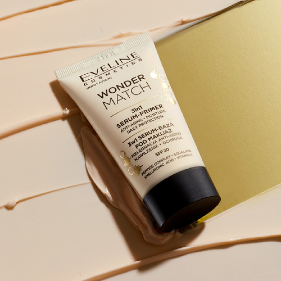 Miniaturka artykułu - #0 EVELINE Wonder Match Serum-baza pod makijaż 3w1 SPF20, 30ml