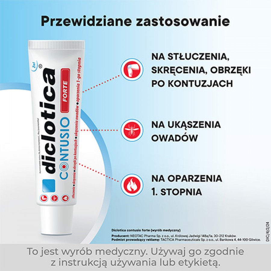 Zdjęcie produktu - 2 Diclotica Contusio Forte Żel, 75g