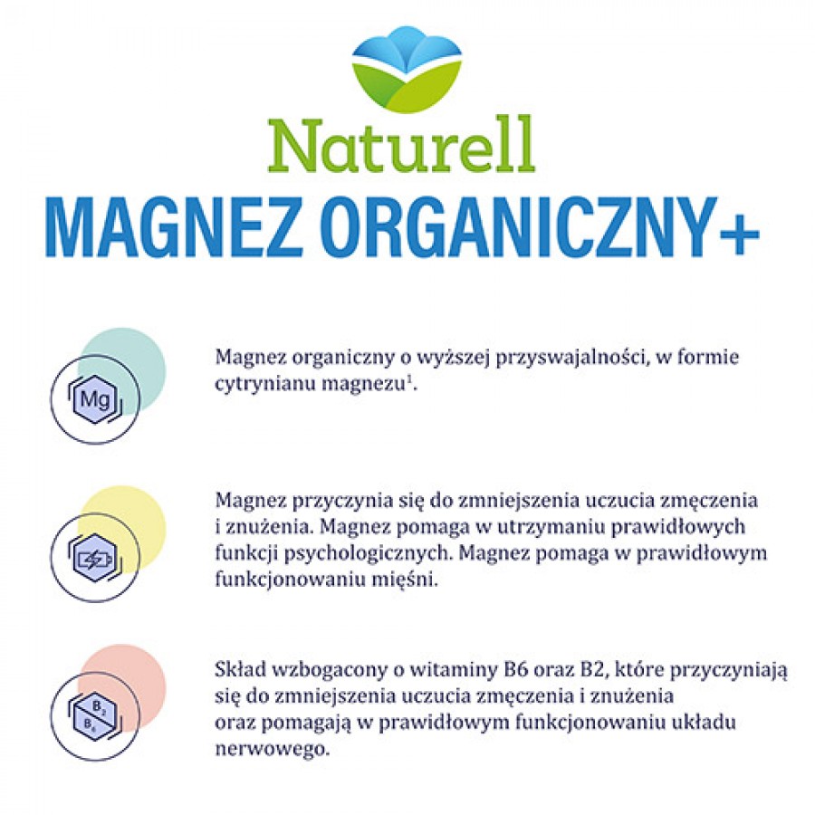 Zdjęcie produktu - 2 Naturell Magnez organiczny+, 100 kaps.