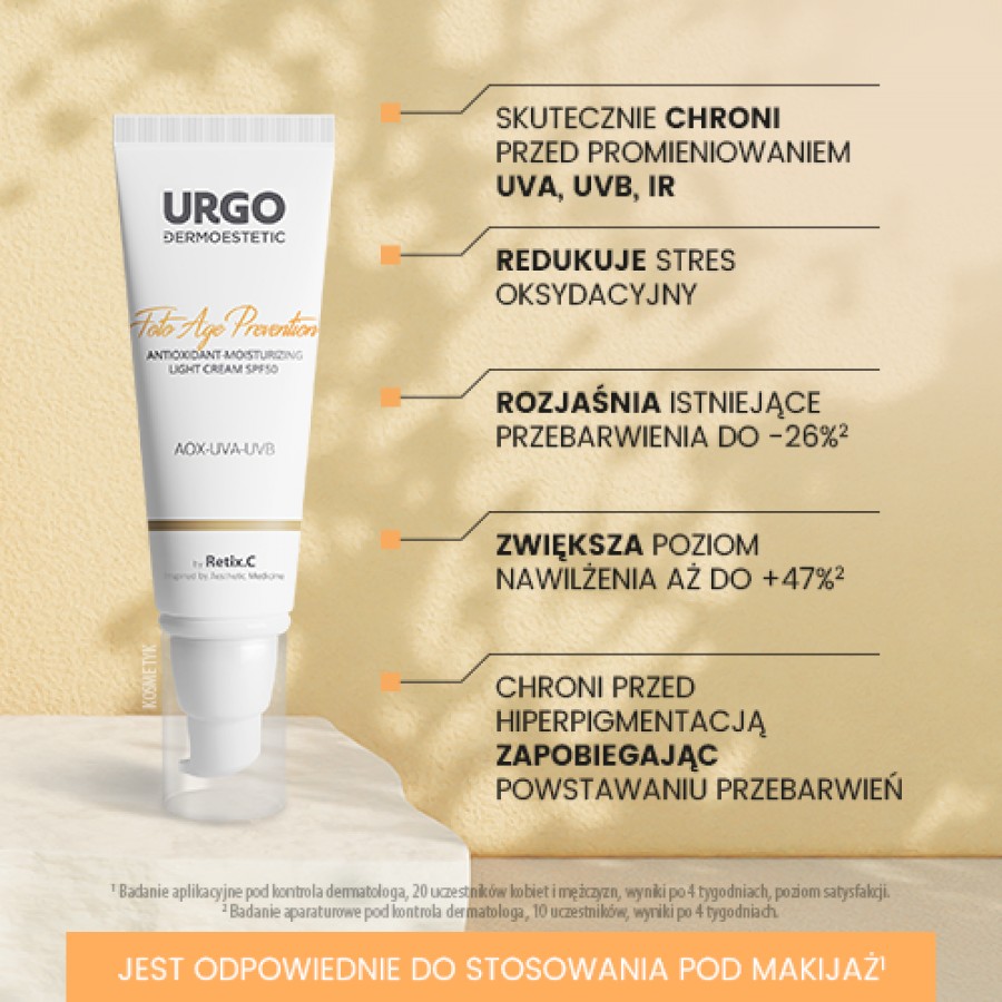 Zdjęcie produktu - 2 URGO DERMOESTETIC Foto Age Antyoksydacyjno-Nawilżający lekki krem SPF50, 45ml