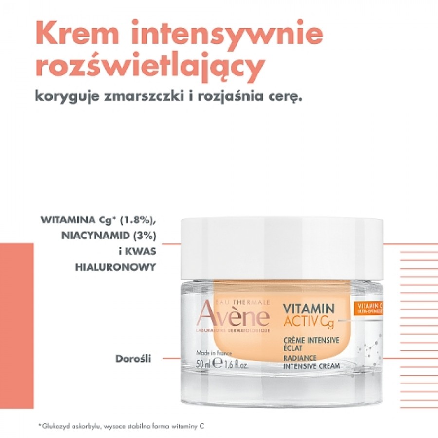 Miniaturka artykułu - #0 AVENE VITAMIN ACTIV Cg krem intensywnie rozjaśniający, 50ml