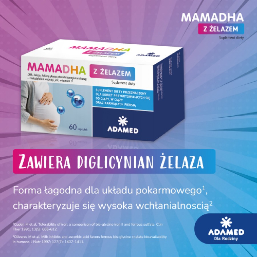 Zdjęcie produktu - 2 MamaDHA z żelazem, 60 kaps.