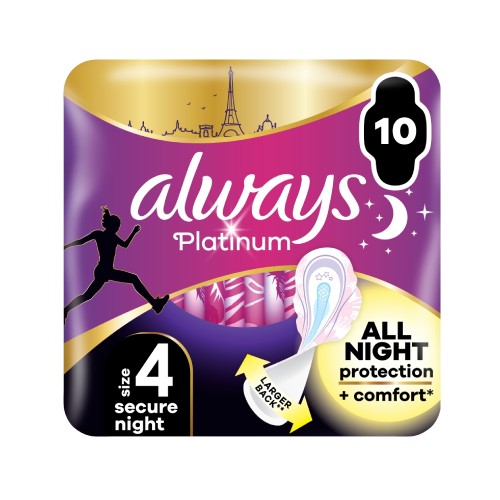 Miniaturka artykułu - #0 ALWAYS Platinum Secure Night Podpaski, 10szt.