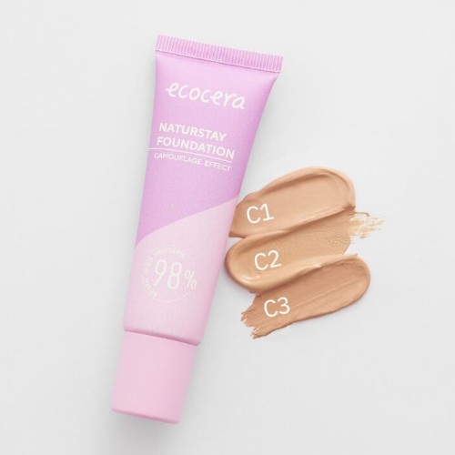 Miniaturka artykułu - #0 ECOCERA Naturstay Camouflage Effect podkład kryjący C3 Creamy, 30ml