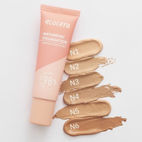 Miniaturka artykułu - #0 ECOCERA Naturstay Camouflage Effect podkład kryjący N1 True Ecru, 30ml