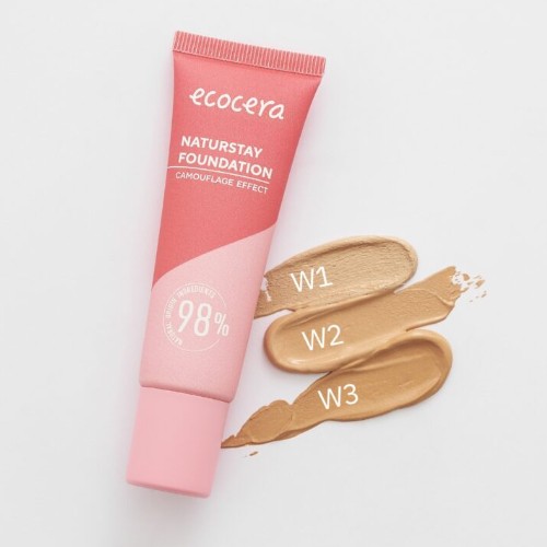 Zdjęcie produktu - 0 ECOCERA Naturstay Camouflage Effect podkład kryjący W1 Shell, 30ml