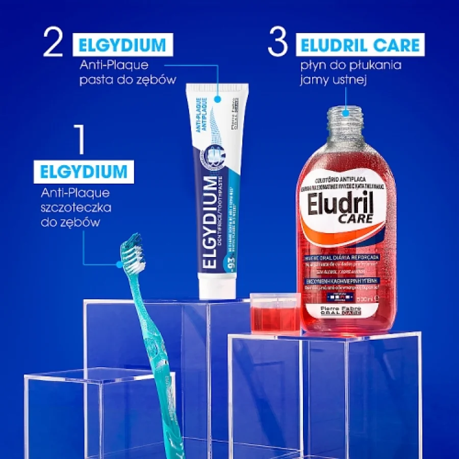 #4 – Zestaw ELGYDIUM ANTI-PLAQUE Pasta do zęb&oacute;w, 3x75ml