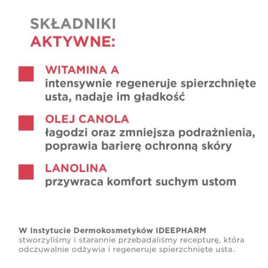 #3 – IDEE DERM Balsam do ust z witaminą A regenerujący, 12ml