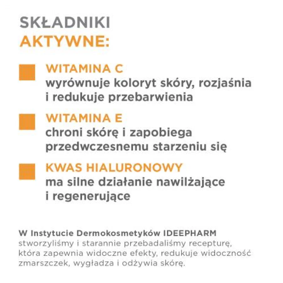#2 – IDEE DERM Rozświetlająco-ujędrniający krem z witaminą C SPF 30, 50ml