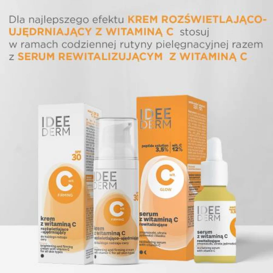 #3 – IDEE DERM Rozświetlająco-ujędrniający krem z witaminą C SPF 30, 50ml