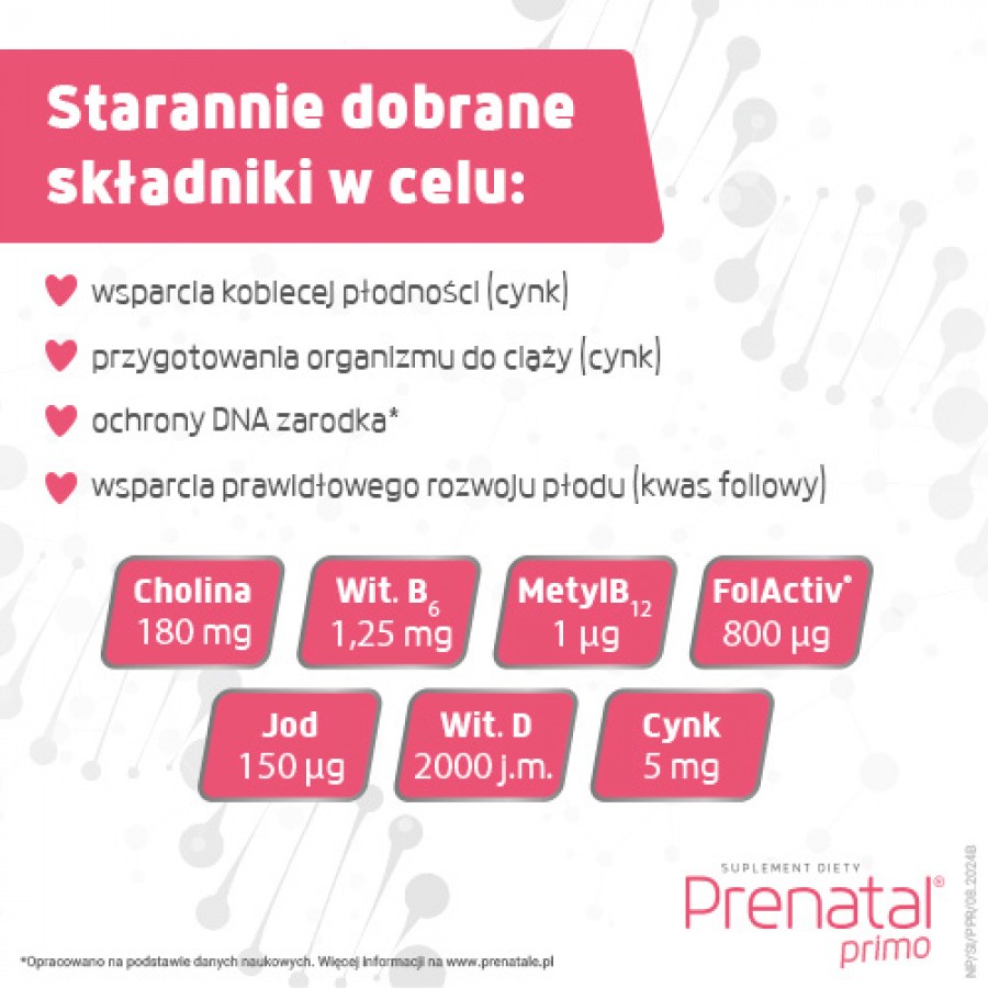 Miniaturka artykułu - #1 Prenatal Primo dla kobiet planujących ciążę, 30 kaps.
