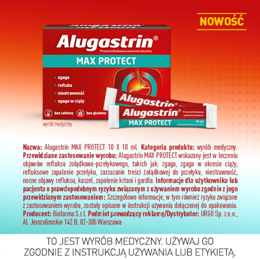 Zdjęcie produktu - 4 Alugastrin Max Protect, 10x 10ml sasz.