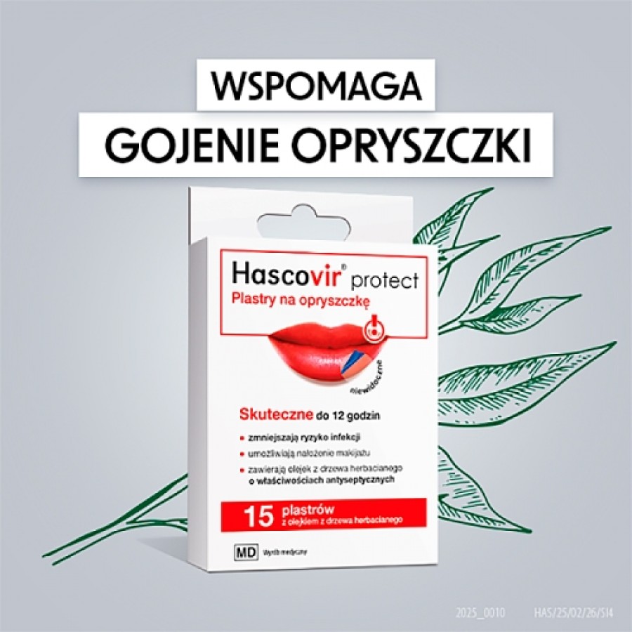 Miniaturka artykułu - #0 Hascovir Protect Plastry na opryszczkę, 15szt.