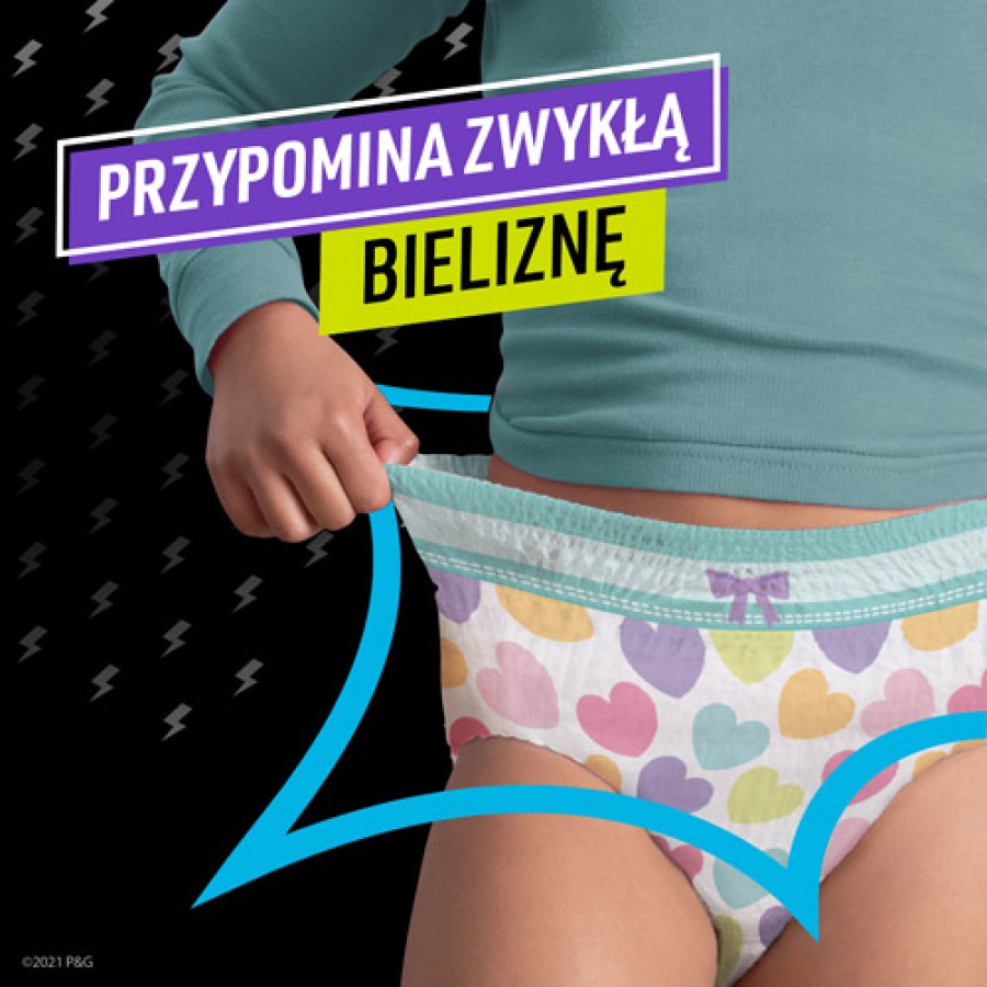 Zdjęcie produktu - 4 PAMPERS NINJAMAS Pieluchomajtki na noc dla dziewczynek 8-12 lat (27-43 kg), 9 szt.